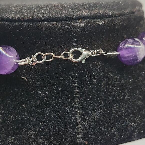 Handmade Repurposed Amethyst and Brass Harmony Necklace - Picture 7 of 7